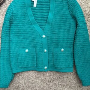 Talbots Turquoise Knit Cardigan